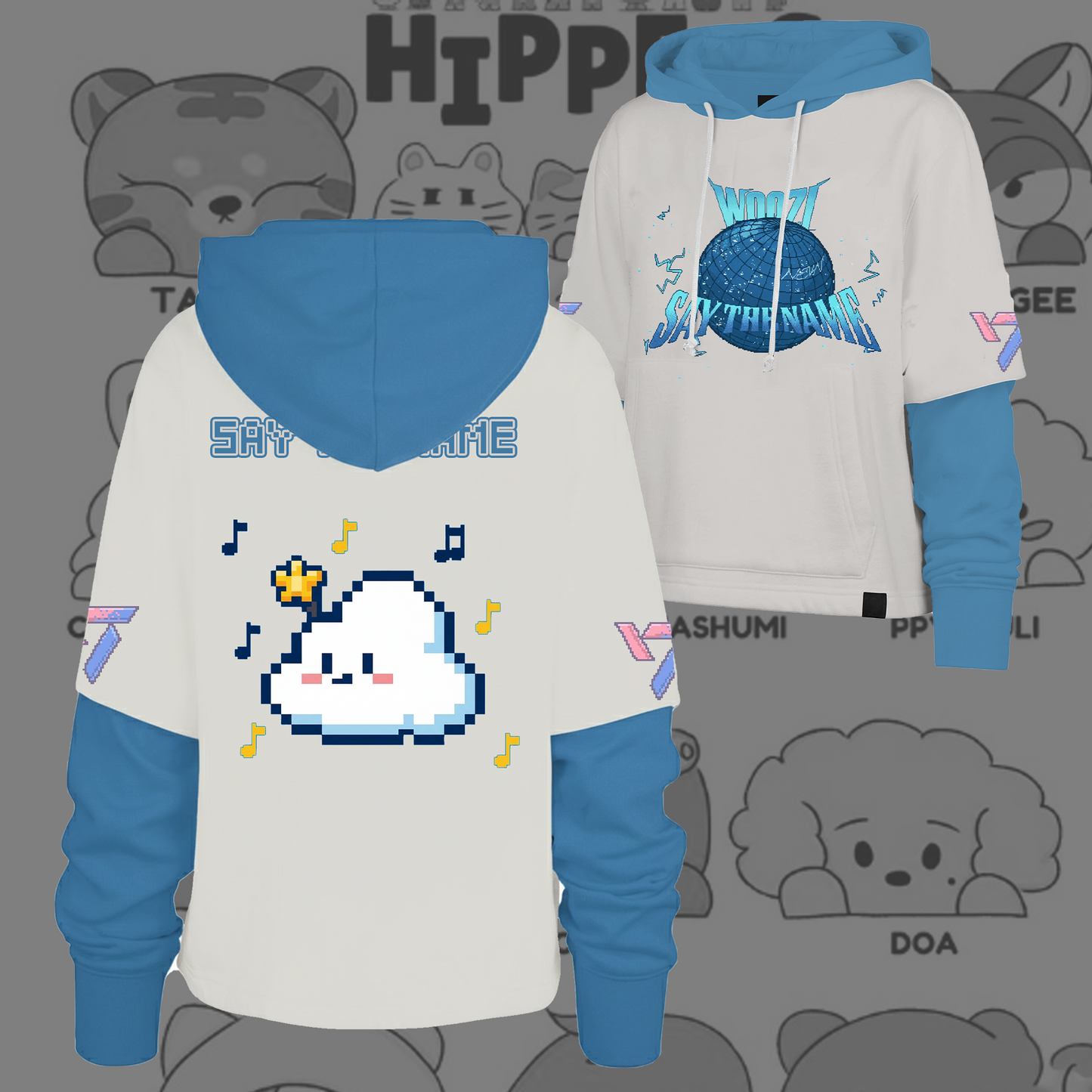 WAVESTEEᵀᴹ  Seventeen Say The Name 8bit Pixel Edition Shortstop Hoodie