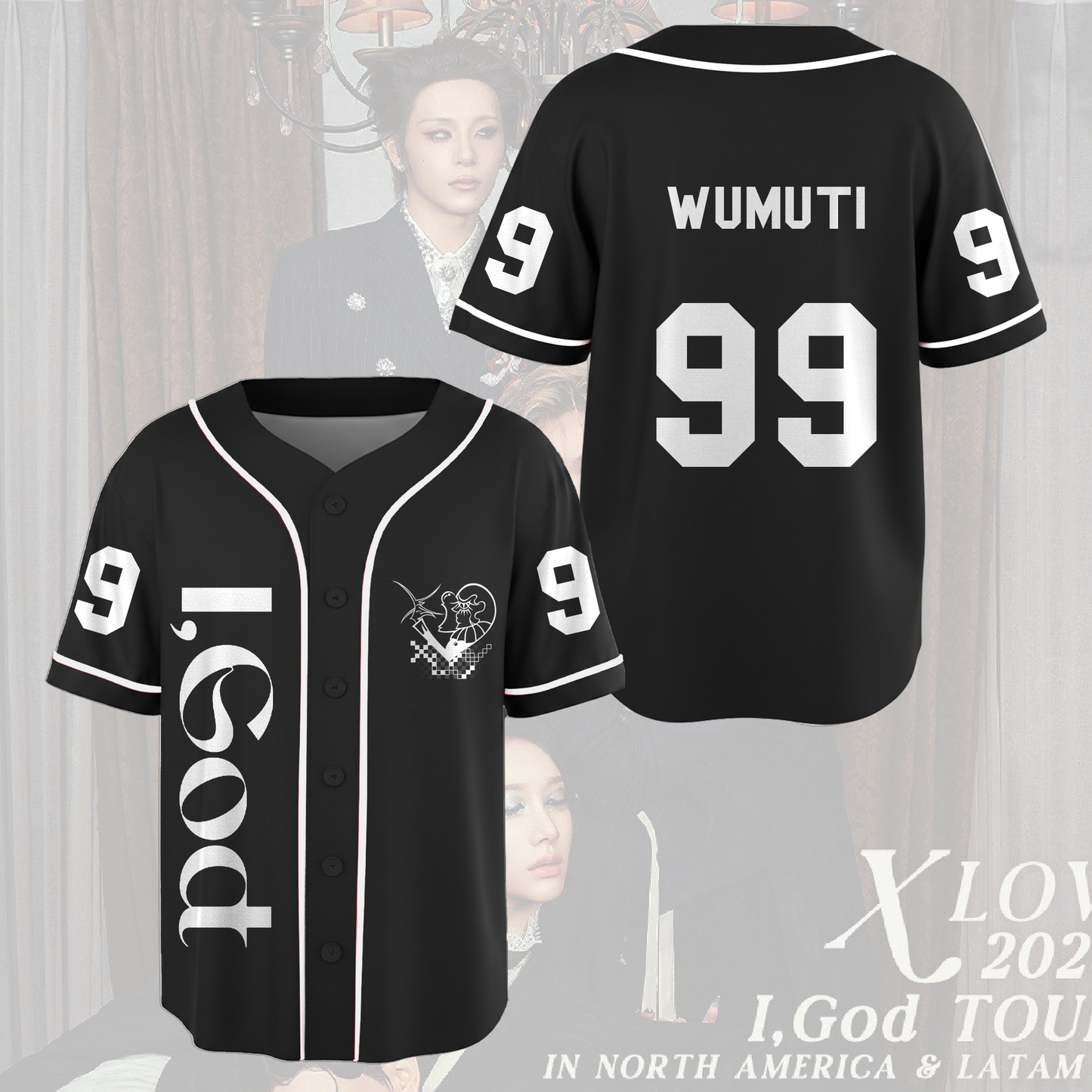 XLOV 2026 I God World Tour Baseball Jersey Fan Edtion