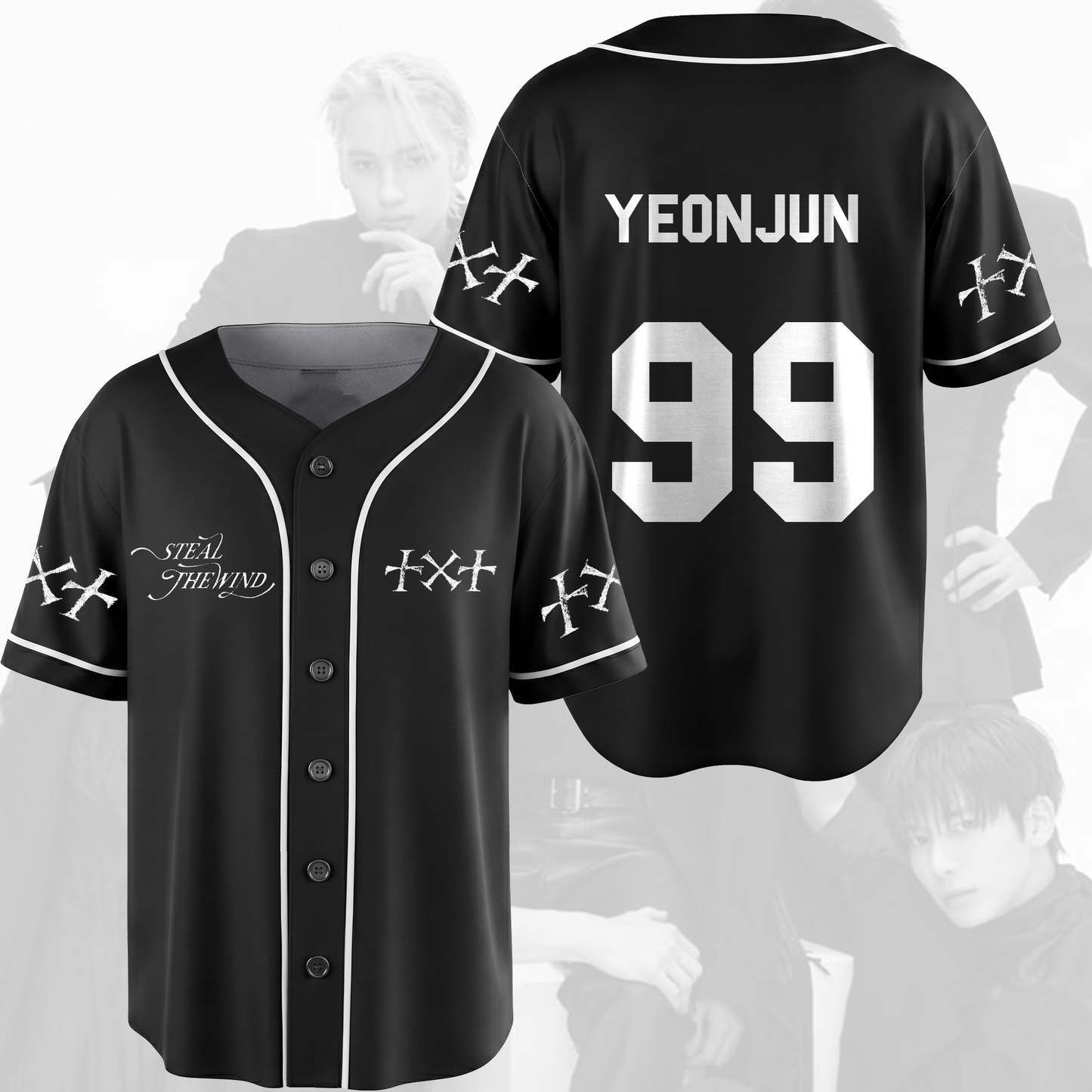TXT Steal The Wind Baseball World Tour Baseball Jersey Tomorrow X Together Fan Gifts