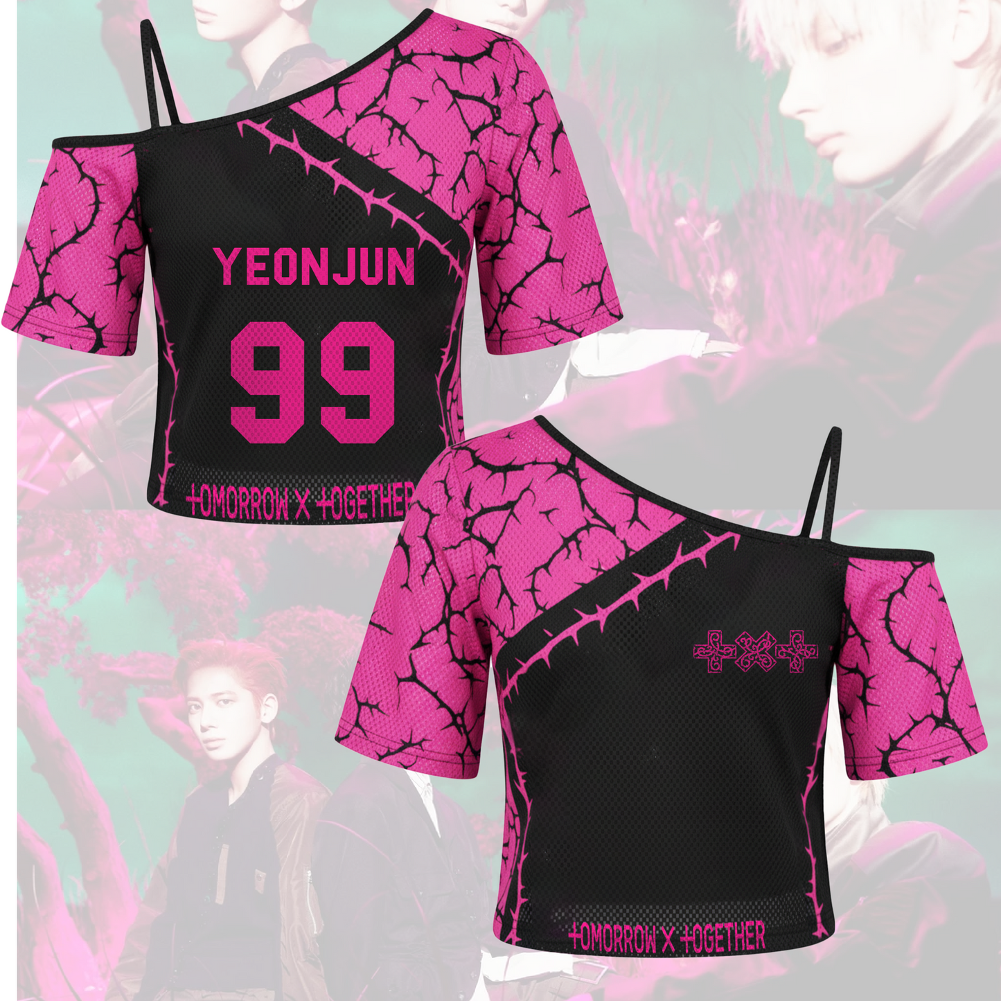 Thorn Chic TXT 8th Album Thorn Style Off Shoulder Mesh Gift For Fans