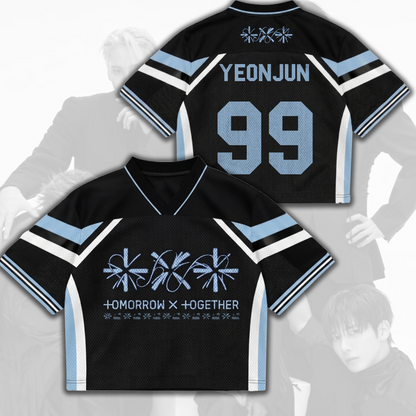 Sporty Chic TXT Setsuna Hanabi Mixed Mesh Jersey Fan Gifts