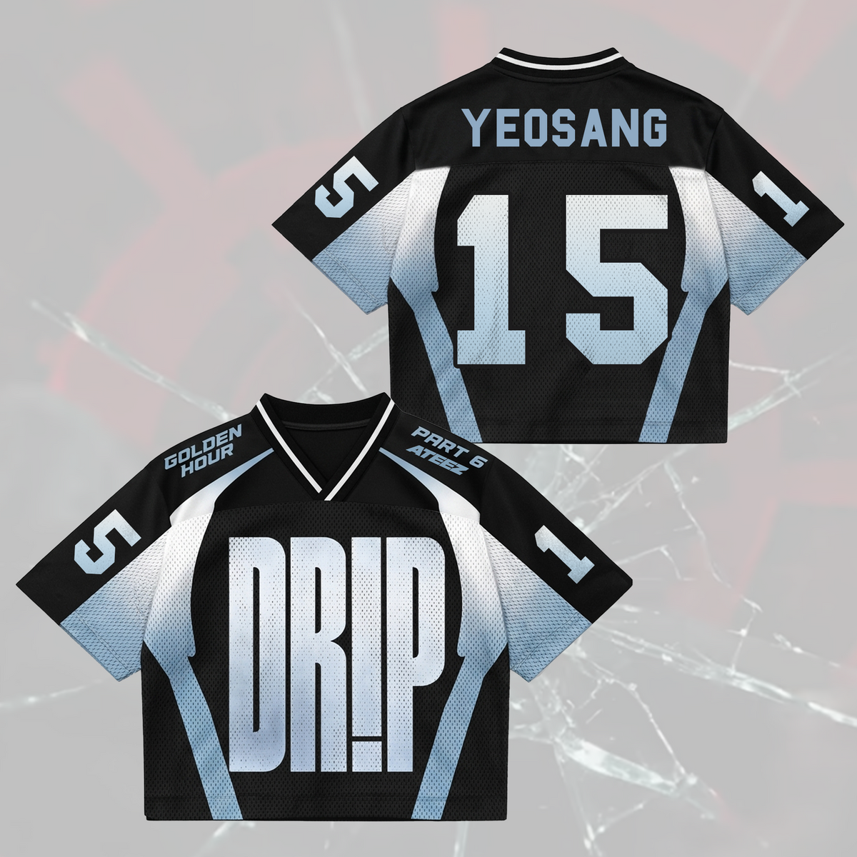 Drip ATEEZ Golden Hour Part 6 Mix Mesh Jersey Gifts For Atiny