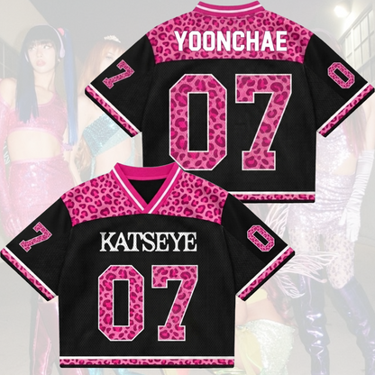 Pinky Leopard KATSEYE Mesh Jersey The Wildworld Tour Gift for Fan