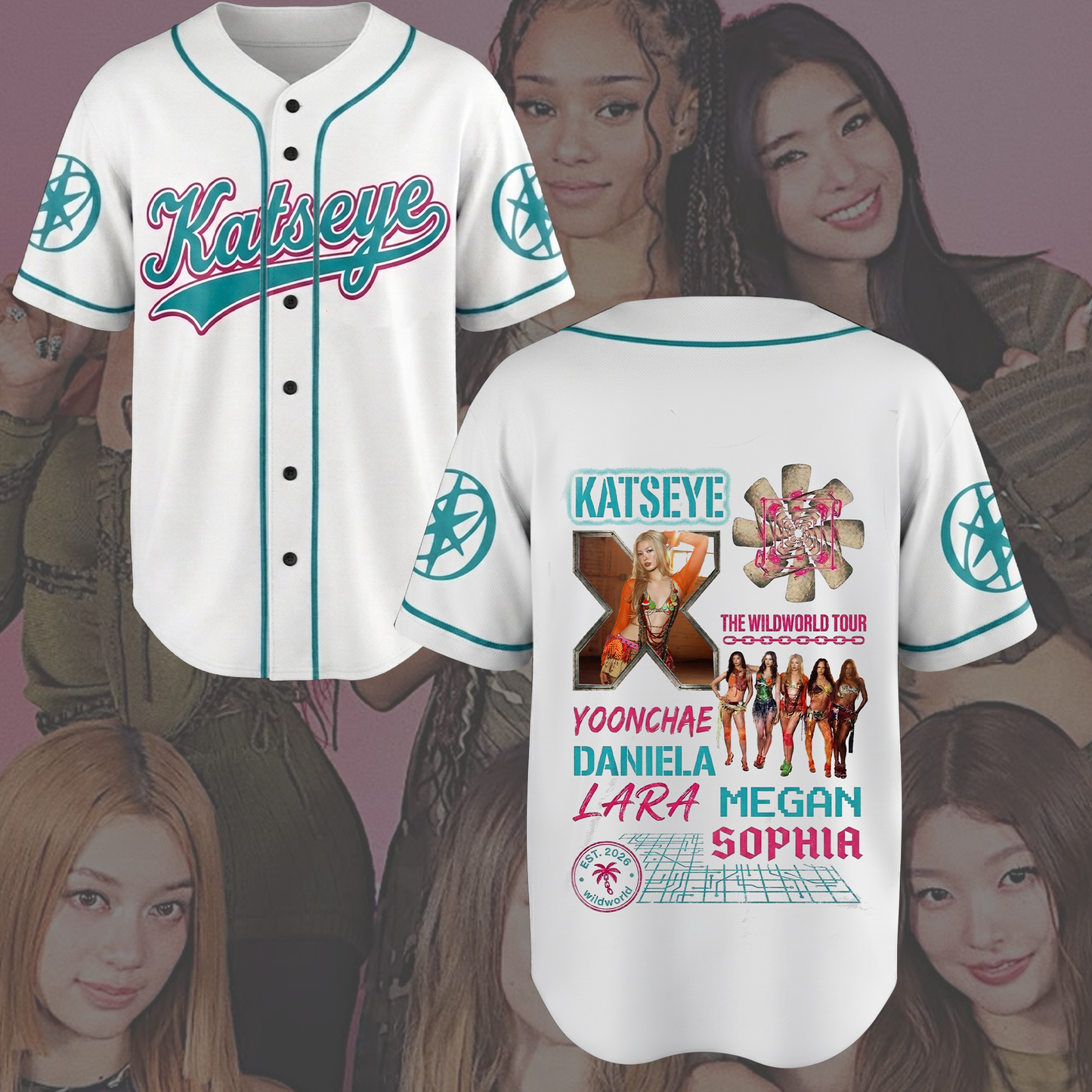 Sensational KATSEYE Baseball Jersey The Wildworld Tour Gift for Fans