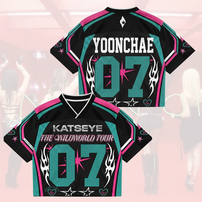 Sporty Katseye The Wildworld Tour Mixed Mesh Jersey Fan Eyekons Gift