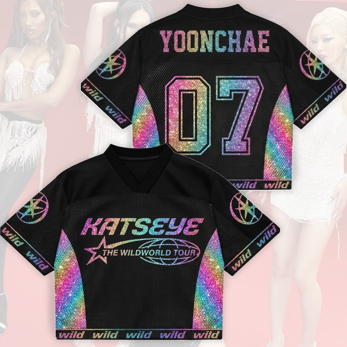 Vibrant Katseye The Wildworld Tour Mesh Jersey Gift For Eyekons