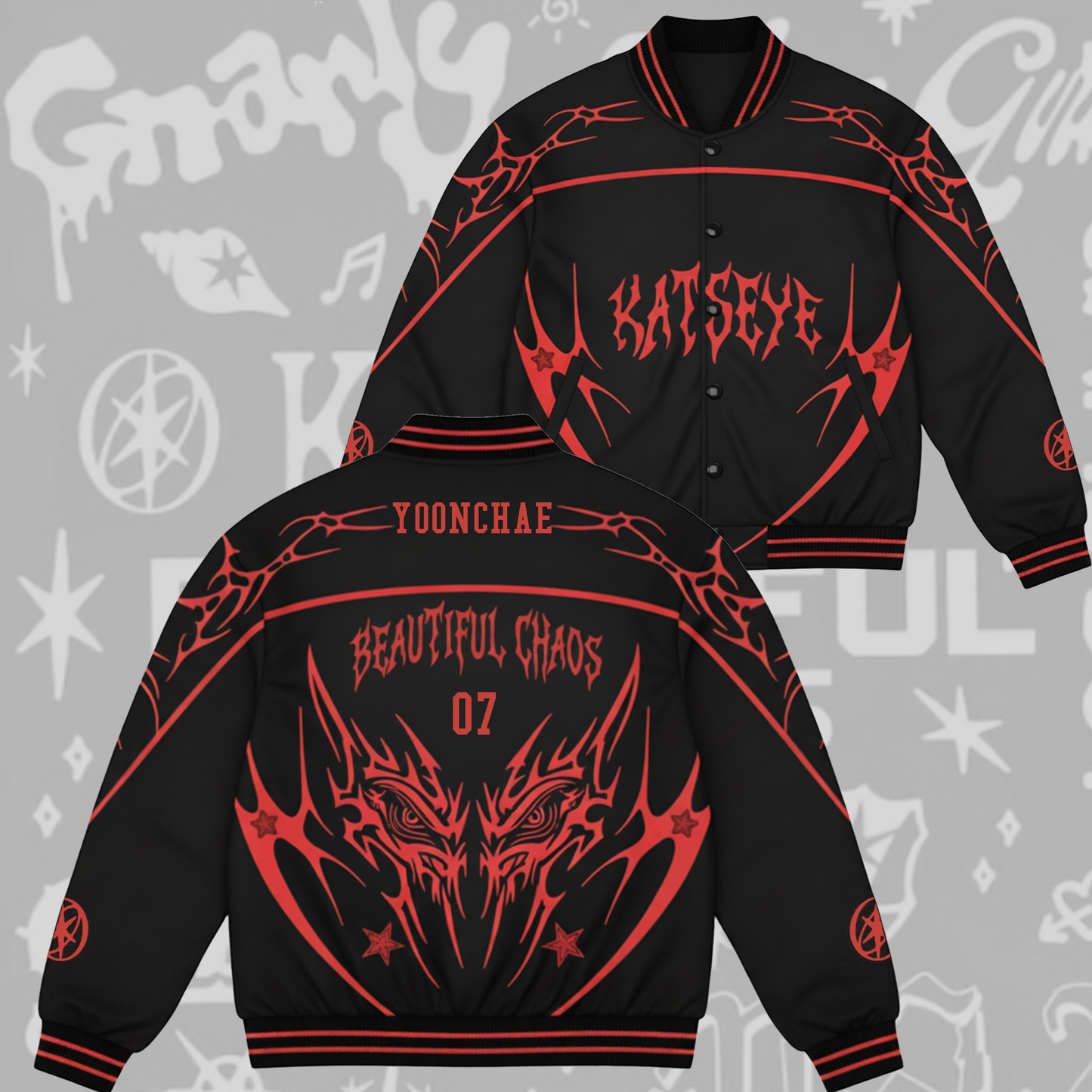 WAVESTEEᵀᴹ Katseye Beautiful Chaos Tour Baseball Jacket Unisex Streetwear