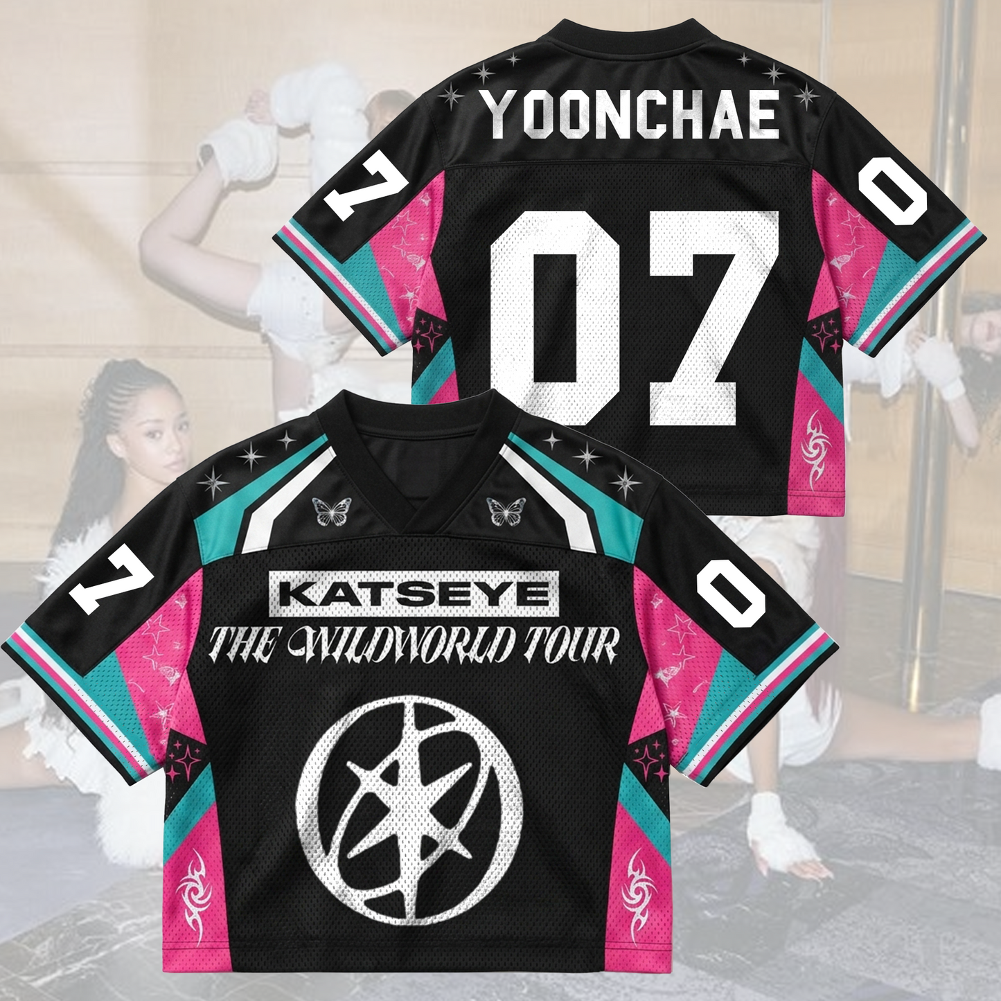 Butterfly KATSEYE The Wild World Tour Jersey Merch Gift for Eyekons (Copy)