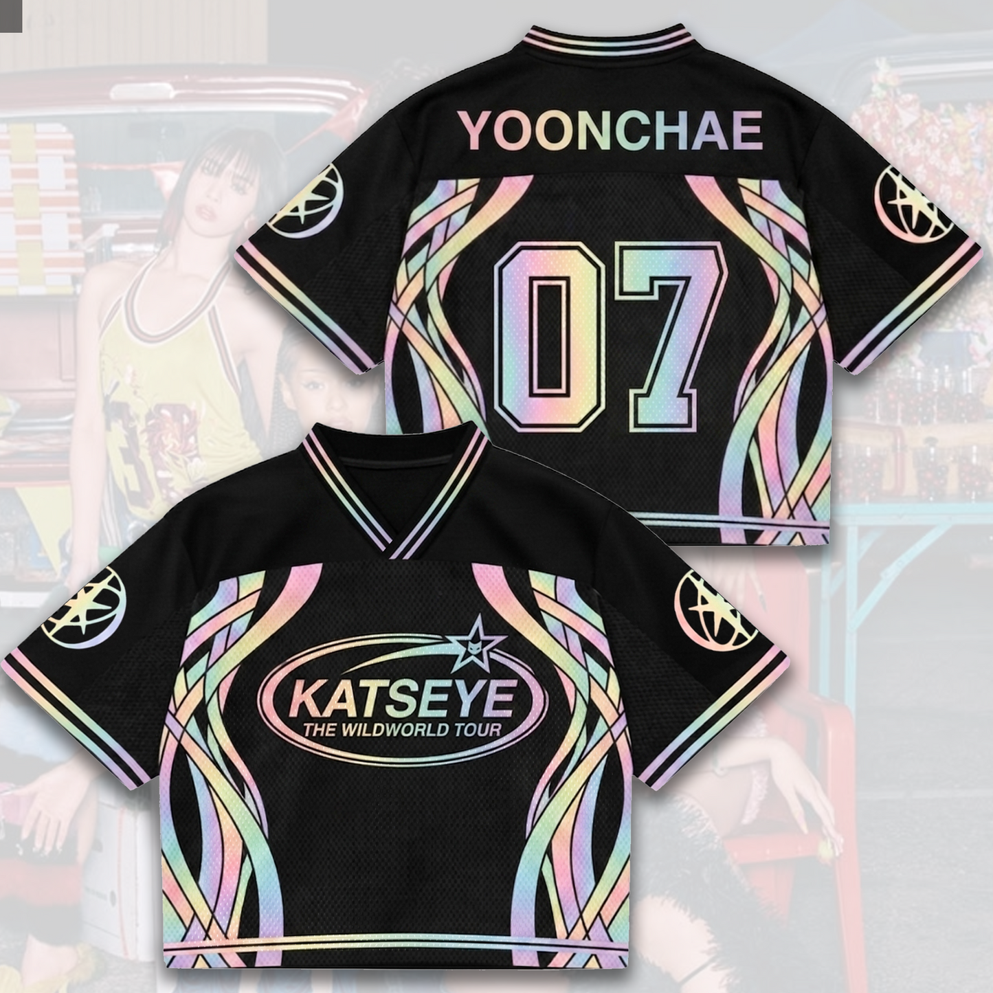 Prismatic Katseye The Wildworld Tour Mixed Mesh Jersey Fan Edition