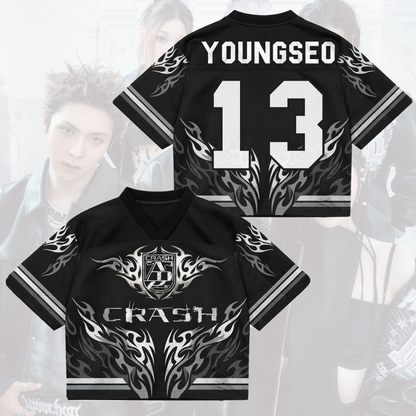 ALLDAY PROJECT Crash Album Heavy Metal Liquid Chrome Mixed Mesh Jersey Gift For Fans