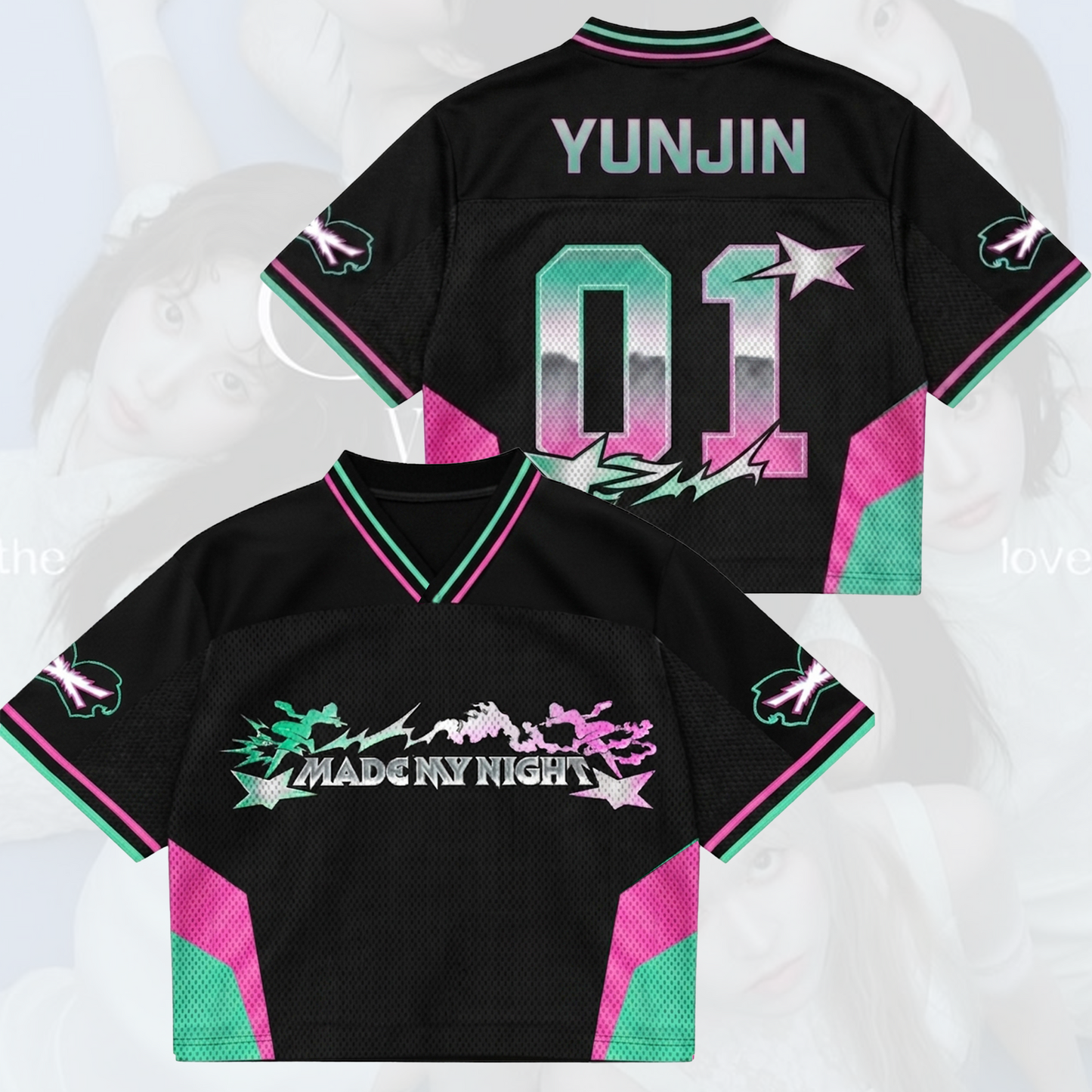 Epic LE SSERAFIM Made My Night Mixed Mesh Jersey Pureflow Tour Gift for Fans