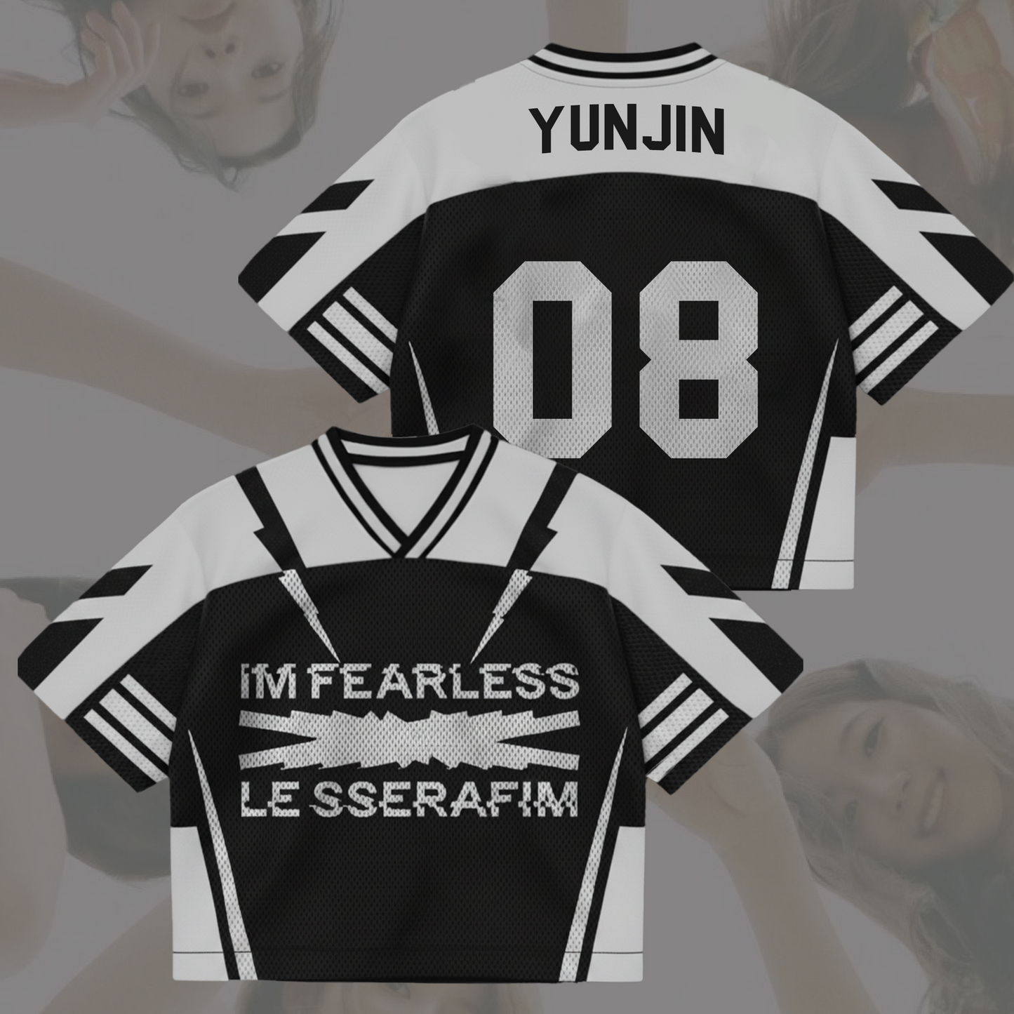 Le Sserafim Im Fearless New Album Mixed Mesh Jersey