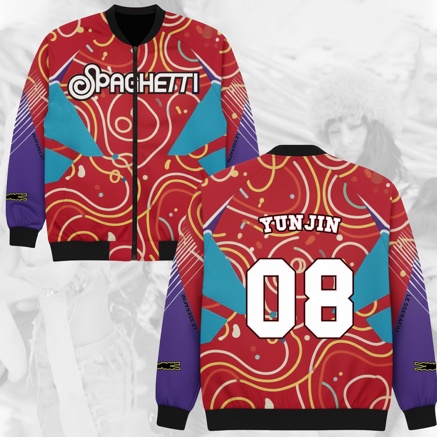 WAVESTEEᵀᴹ  Spaghetti Album Colorfull Ver Bomber Jacket