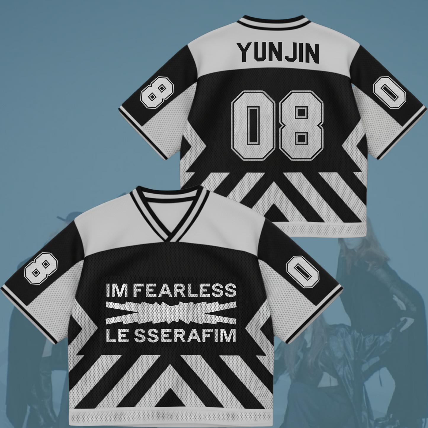Le Sserafim Im Fearless Mixed Mesh Jersey Gift For Fans