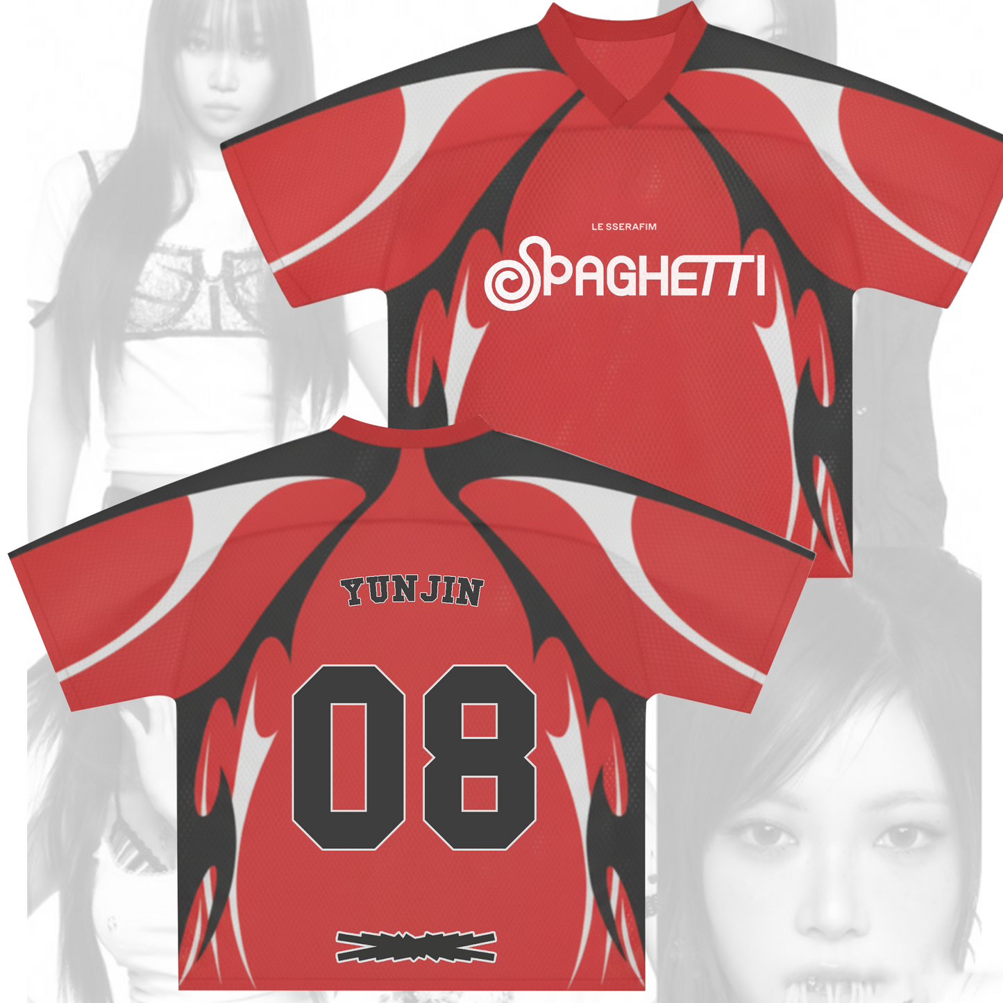 WAVESTEEᵀᴹ Le Sserafim Spaghetti Album Ver Mix Mesh Jersey